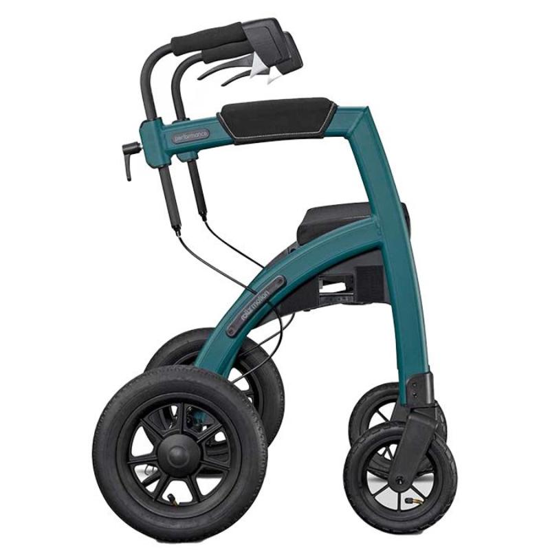 Lichtgewicht Rollator en Rolstoelpakket - Rollz Motion Performance Jungle Green - Hulpmiddeldiscounter.nl