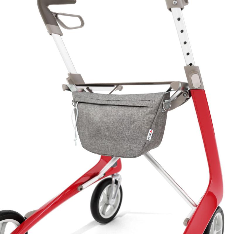 Lichtgewicht Rollator Carbon-Ultralight Rood Met Organiser Bag - Hulpmiddeldiscounter.nl