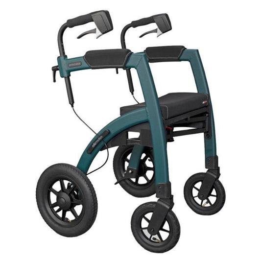 Lichtgewicht Rollator en Rolstoelpakket - Rollz Motion Performance Jungle Green - Hulpmiddeldiscounter.nl