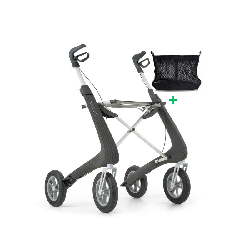 byACRE rollator Pioneer zwart met nettas