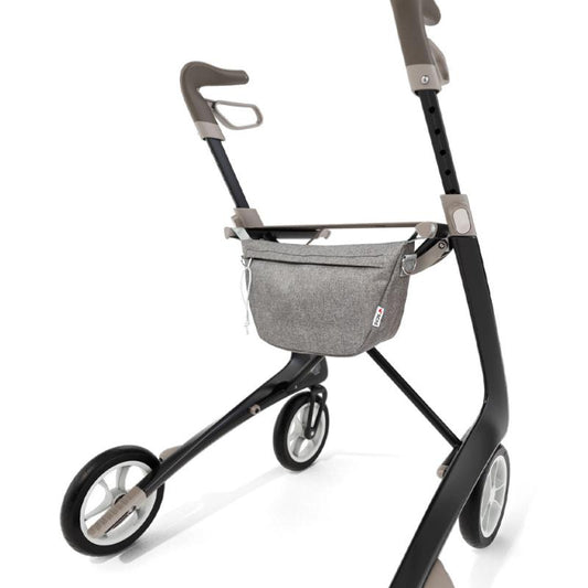 Lichtgewicht Rollator Carbon- Ultralight Zwart Met Organiser Bag - Large Zitbreedte 47CM - Hulpmiddeldiscounter.nl