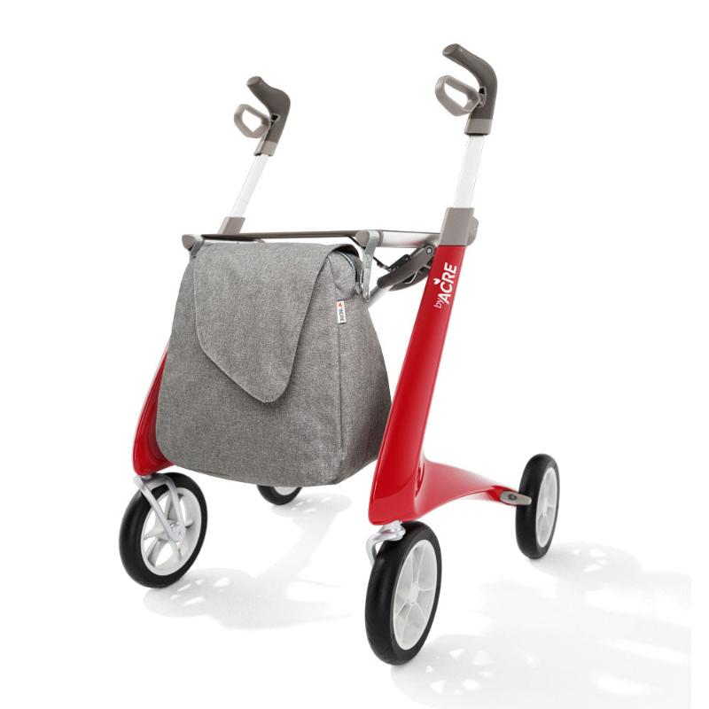 lichtgewicht Rollator Carbon-Ultralight Rood Met Weekend Bag {{ variant_name }} {{ option1 }} {{ option2 }} kopen bij Hulpmiddeldiscounter