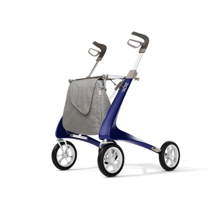 Rollator - Lichtgewicht en Stabiel Plus Extra Breed-Carbon Ultralight Blauw Met Weekend Bag - - Hulpmiddeldiscounter.nl