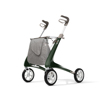 Rollator - Lichtgewicht en Stabiel - Carbon -Groen Met Weekend Bag - Hulpmiddeldiscounter.nl