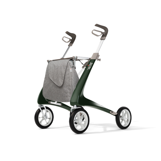 Rollator - Lichtgewicht en Stabiel - Carbon -Groen Met Weekend Bag - Hulpmiddeldiscounter.nl