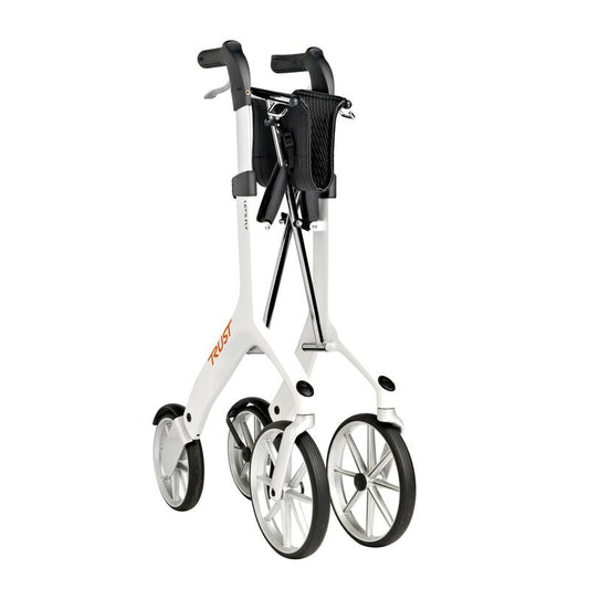 Lichtgewicht Rollator Let's Fly Out , Wit, Met Tasje - Hulpmiddeldiscounter.nl