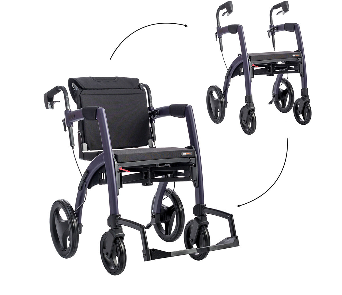 Rollz Motion Purple Rollator en rolstoel in 1