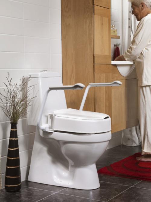 toiletverhoger vast met armleuning - hoogte 10 cm-Hi Loo - Hulpmiddeldiscounter.nl